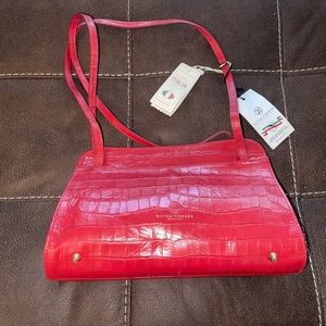 New Italy Genuine Leather Divina Firenze Croc Pattern Handbag